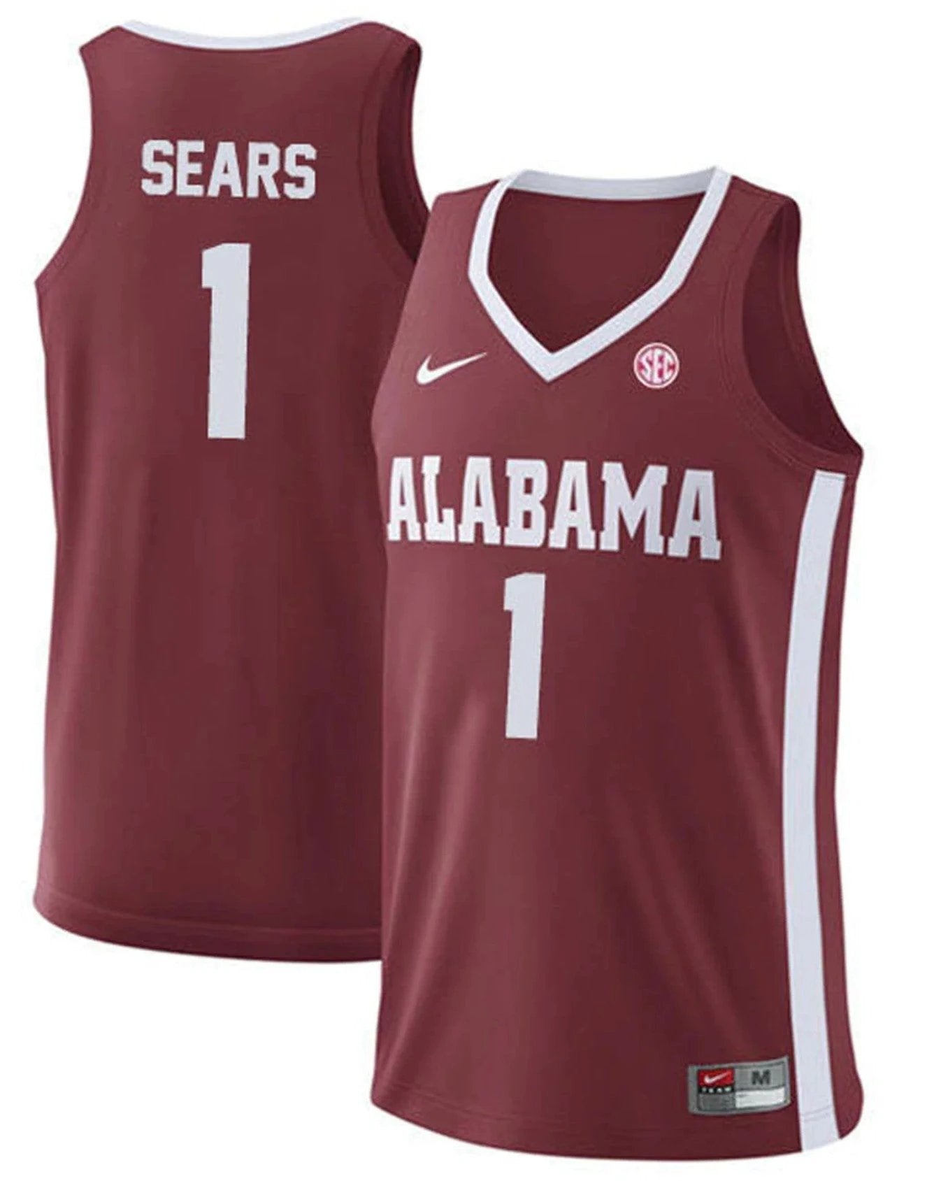 Mark Sears Jersey Alabama Crimson Tide College Basketball Replica Crimson #1 by My store basketball