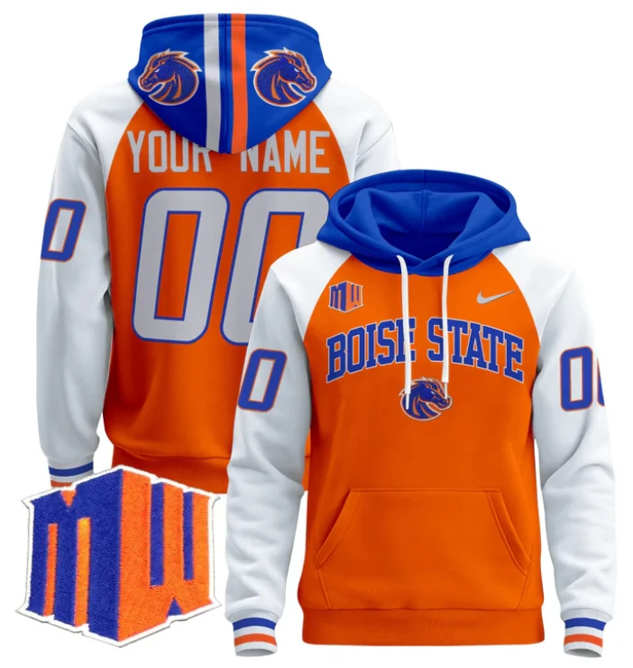 Custom Boise State Broncos Hoodie Name, Number Pullover by Hoodie Pullover