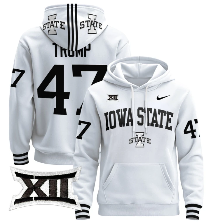 Men's Donald Trump Hoodie #47 Iowa State Cyclones 2024 Pullover V2 by Hoodie Pullover