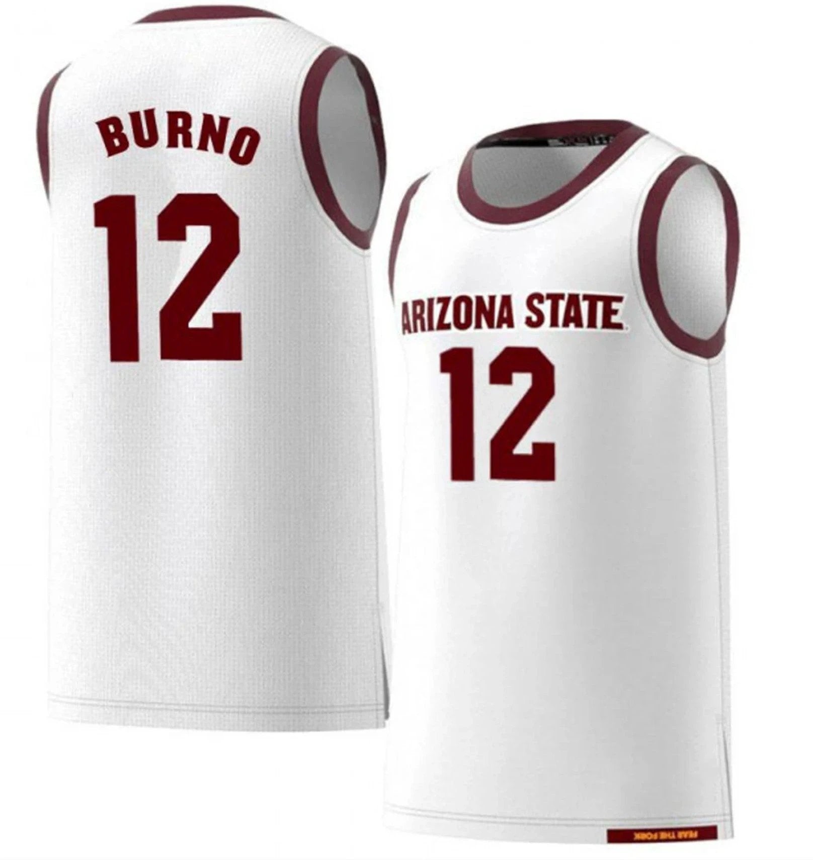 Micah Burno Jersey Arizona State Sun Devils College Basketball #12 by My store basketball