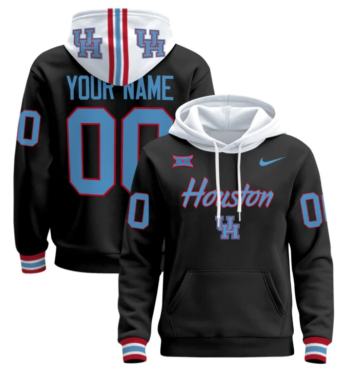 Custom Houston Cougars Hoodie Name, Number 2024 Pullover by Hoodie Pullover