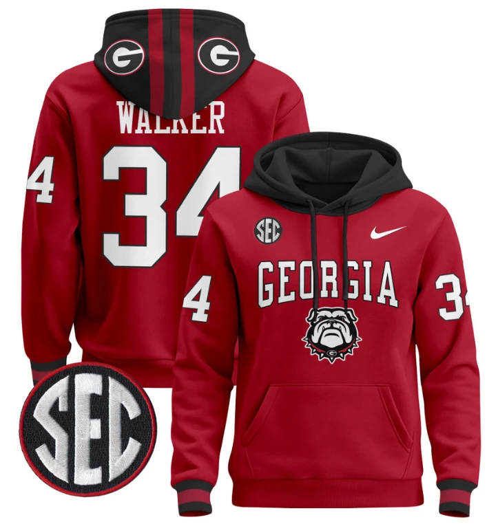 Men's Herschel Walker Hoodie #34 Georgia Bulldogs 2024 Pullover V2 by Hoodie Pullover