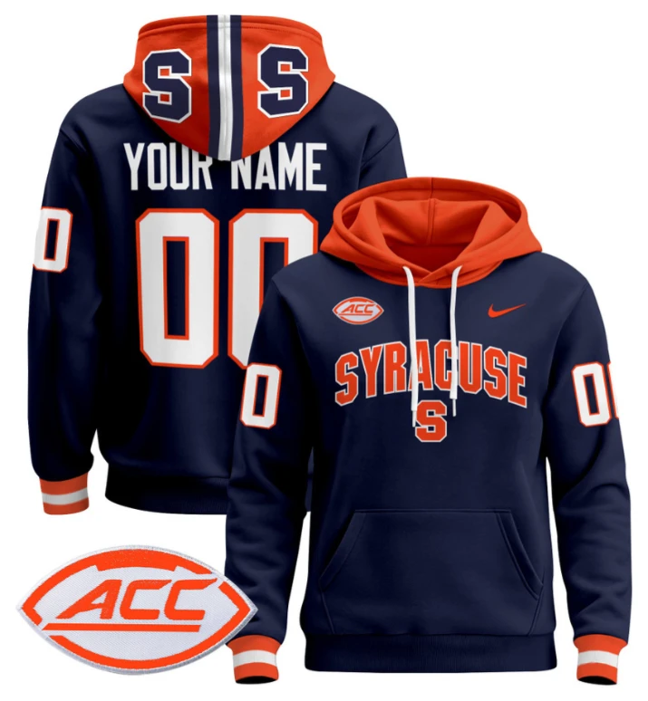 Men's Custom Syracuse Orange Hoodie 2024 Pullover V2 by Hoodie Pullover