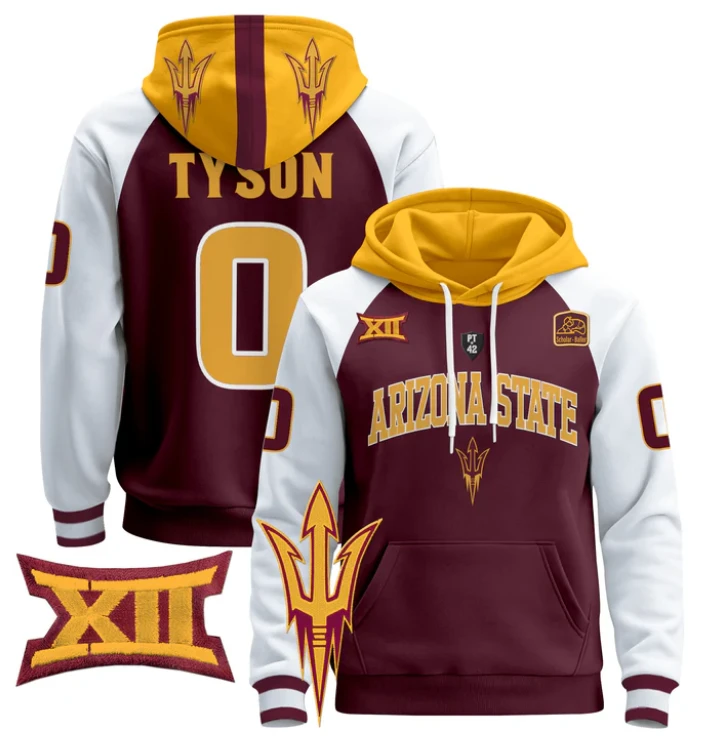 Jordyn Tyson Hoodie #0 Arizona State Sun Devils Pullover by Hoodie Pullover