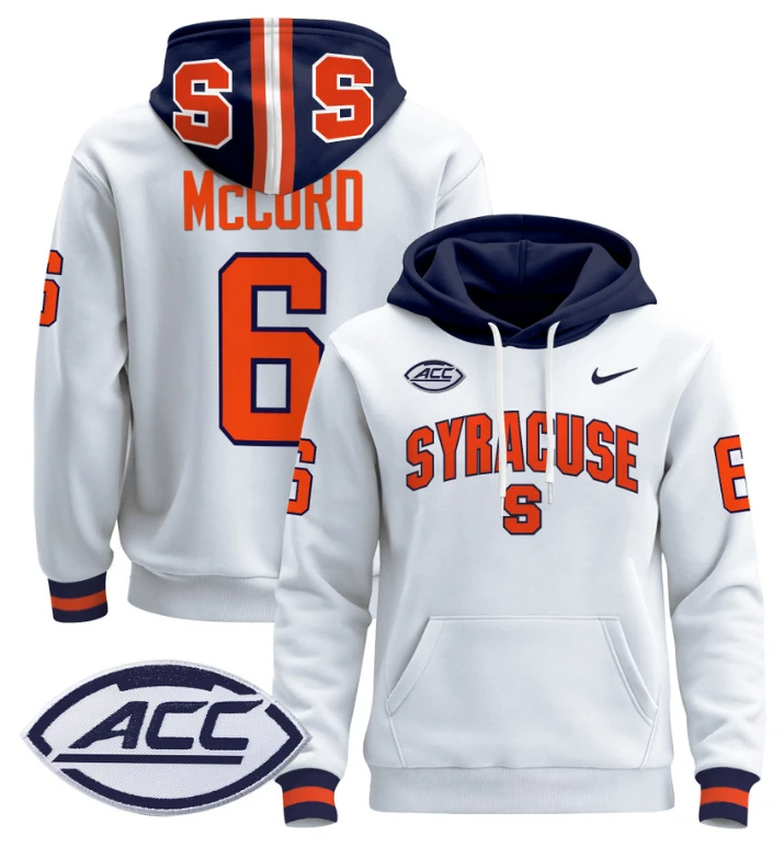 Men's Kyle McCord Hoodie #6 Syracuse Orange 2024 Pullover V2 by Hoodie Pullover