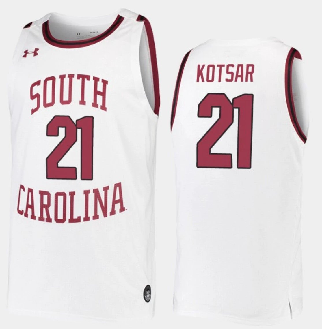 Maik Kotsar Jersey South Carolina Gamecocks College Basketball White Replica #21 by My store basketball