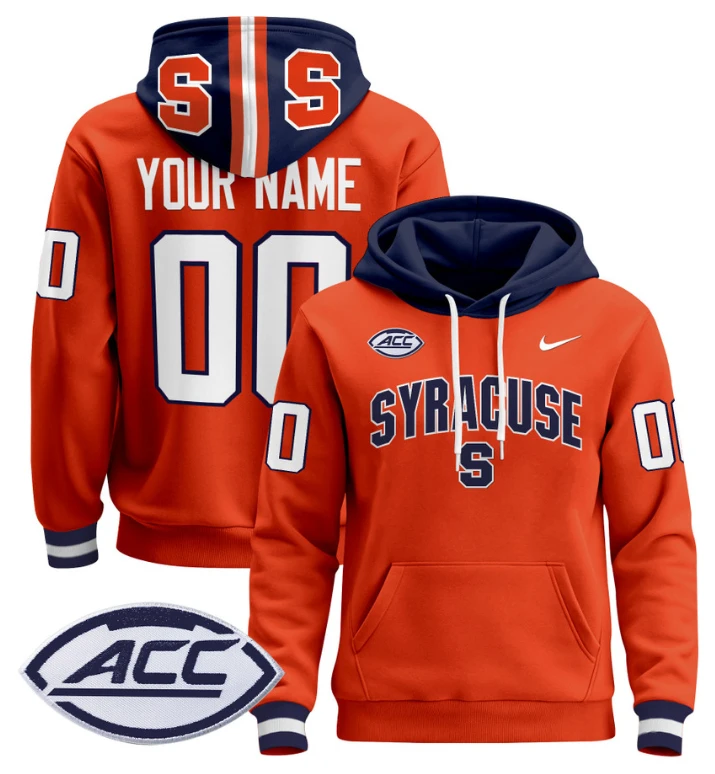 Men's Custom Syracuse Orange Hoodie 2024 Pullover V2 by Hoodie Pullover