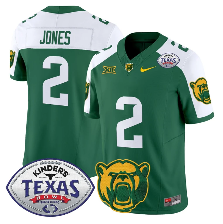 Matt Jones Jersey #2 Baylor Bears 2024 Texas Bowl Football Green Alternate by My Store