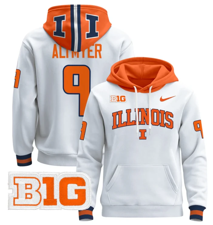 Luke Altmyer Hoodie #9 Illinois Fighting Illini 2024 Pullover by Hoodie Pullover
