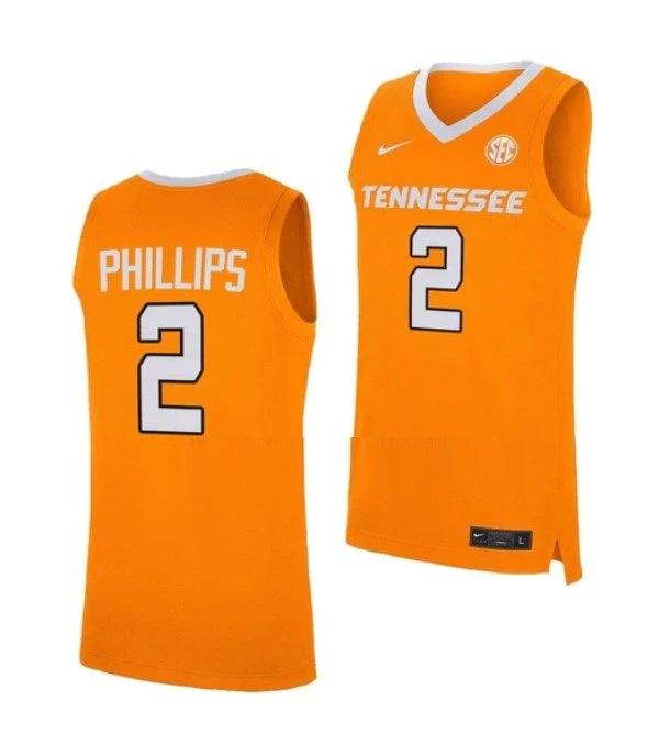 Men's #2 Julian Phillips Jersey Tennessee Volunteers College Basketball Jerseys Orange by My store basketball