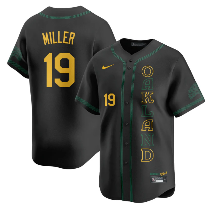 Mason Miller Jersey #19 Oakland Athletics City Connect Concept Stitched Black by My Store