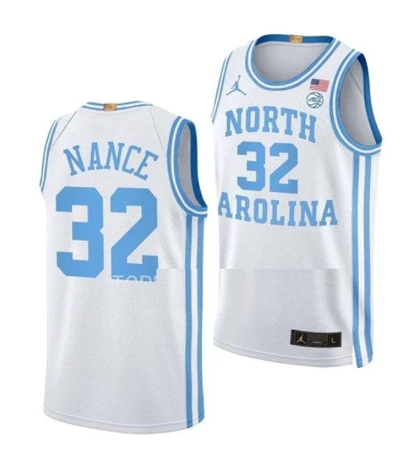 Men's #32 Pete Nance Jersey North Carolina Tar Heels College Basketball Jerseys White Elite by My store basketball