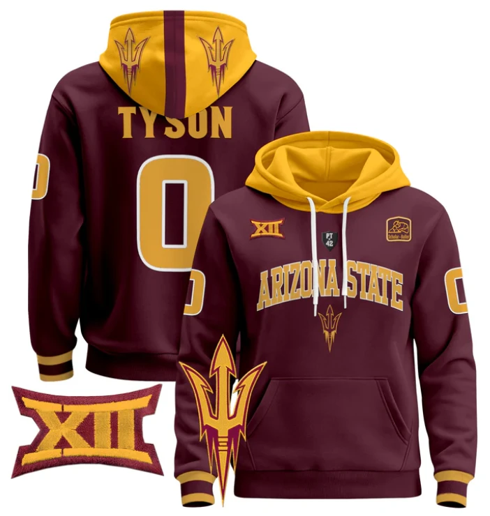 Jordyn Tyson Hoodie #0 Arizona State Sun Devils Pullover by Hoodie Pullover