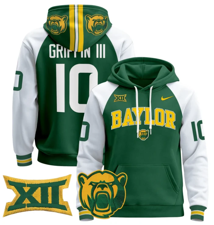 Robert Griffin III Hoodie #10 Baylor Bears 2024 Pullover V2 by Hoodie Pullover