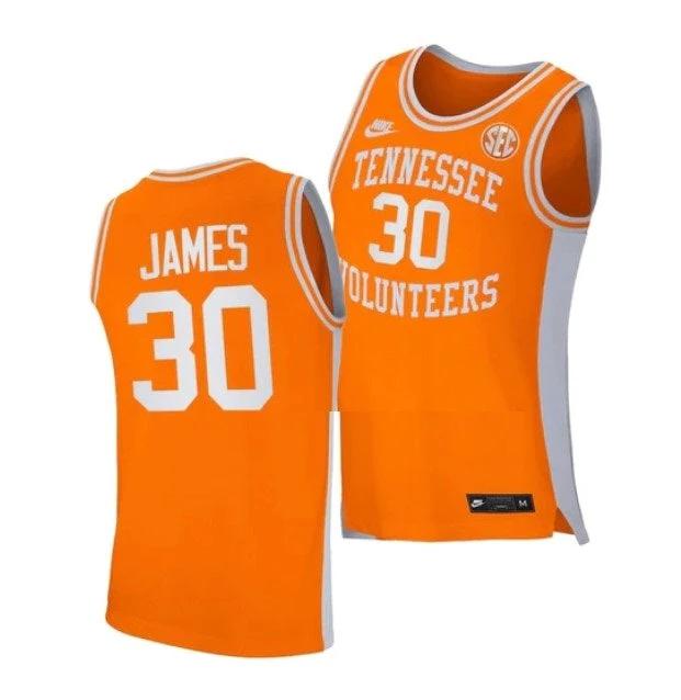 Men's #30 Josiah James Jersey Tennessee Volunteers College Basketball Jerseys Orange Retro by My store basketball