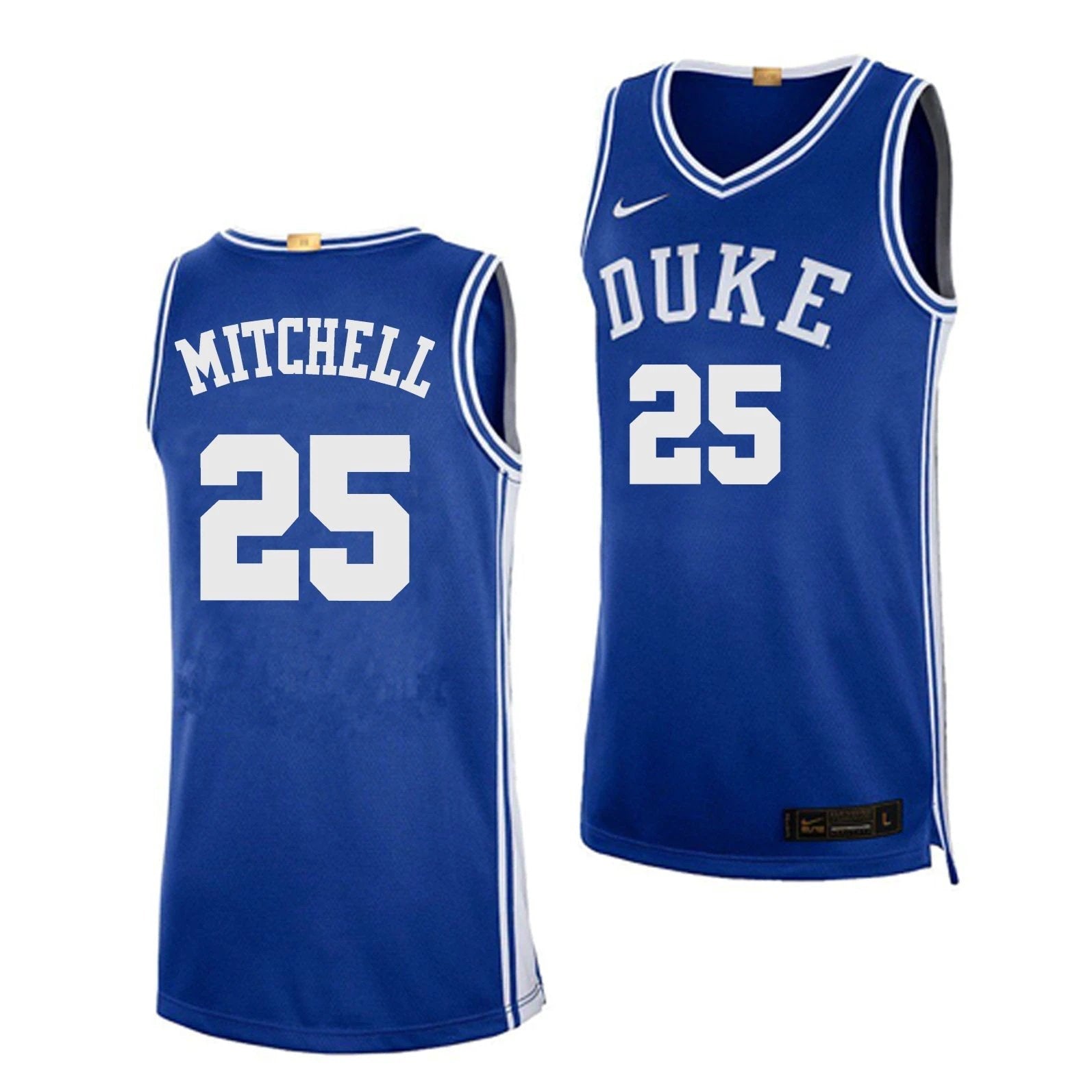 Mark Mitchell Jersey #25 Duke Blue Devils College Basketball Blue by My store basketball