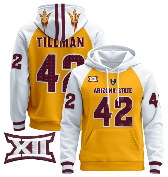 Pat Tillman Hoodie #42 Arizona State Pullover by Hoodie Pullover