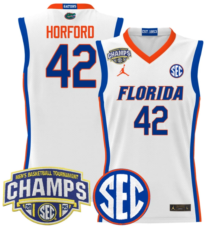 Men Al Horford Jersey #42 Florida Gators 2025 SEC Champions Stitched White by My store basketball