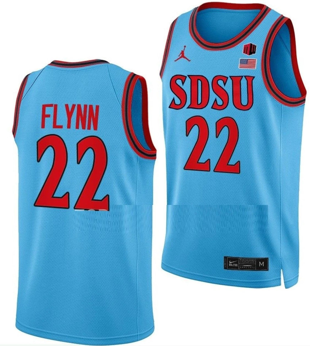 Malachi Flynn Jersey San Diego State Aztecs College Basketball Blue Alternate #22 by My store basketball