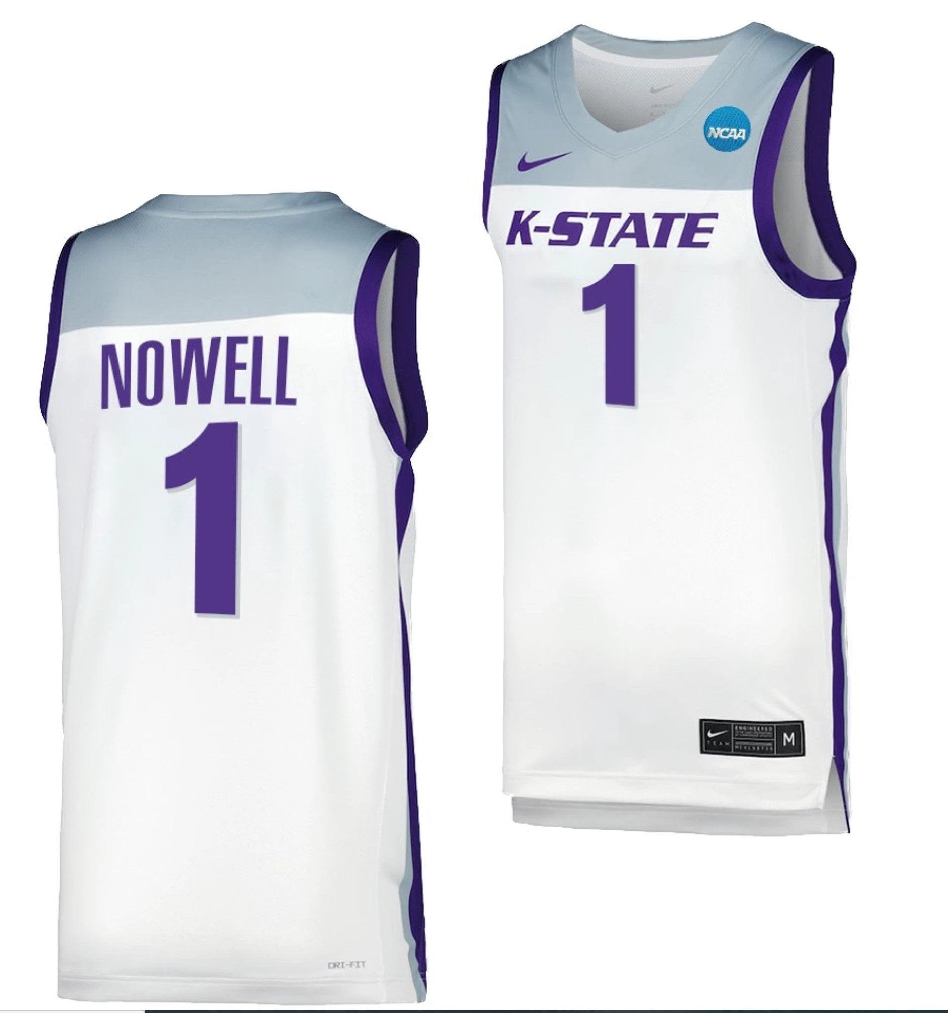 Markquis Nowell Jersey Kansas State Wildcats College Basketball 2023 NCAA March Madness White #1 by My store basketball