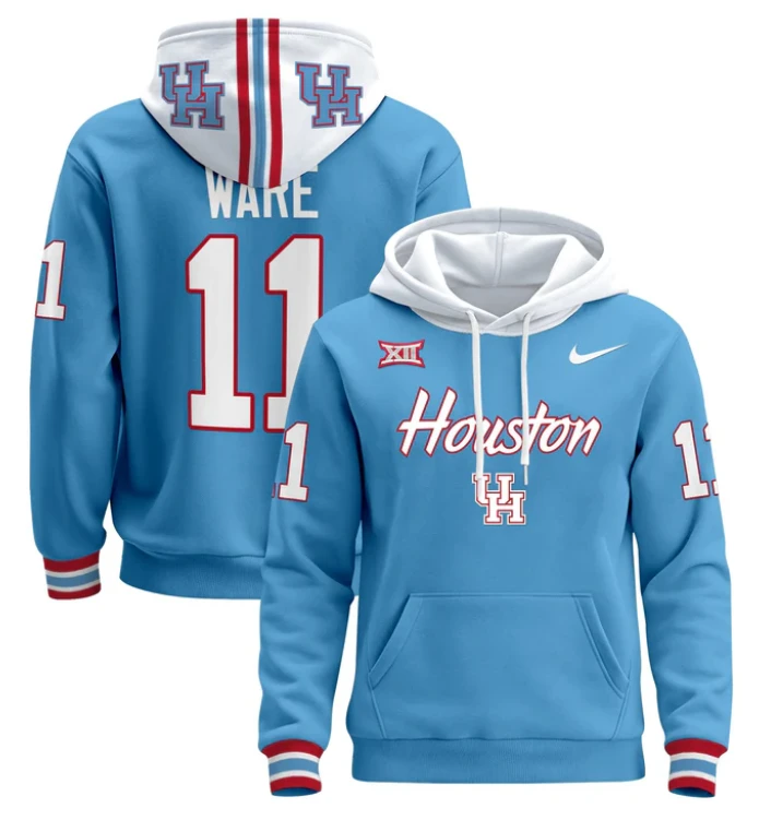 Andre Ware Hoodie #11 Houston Cougars 2024 Pullover Stitched by Hoodie Pullover
