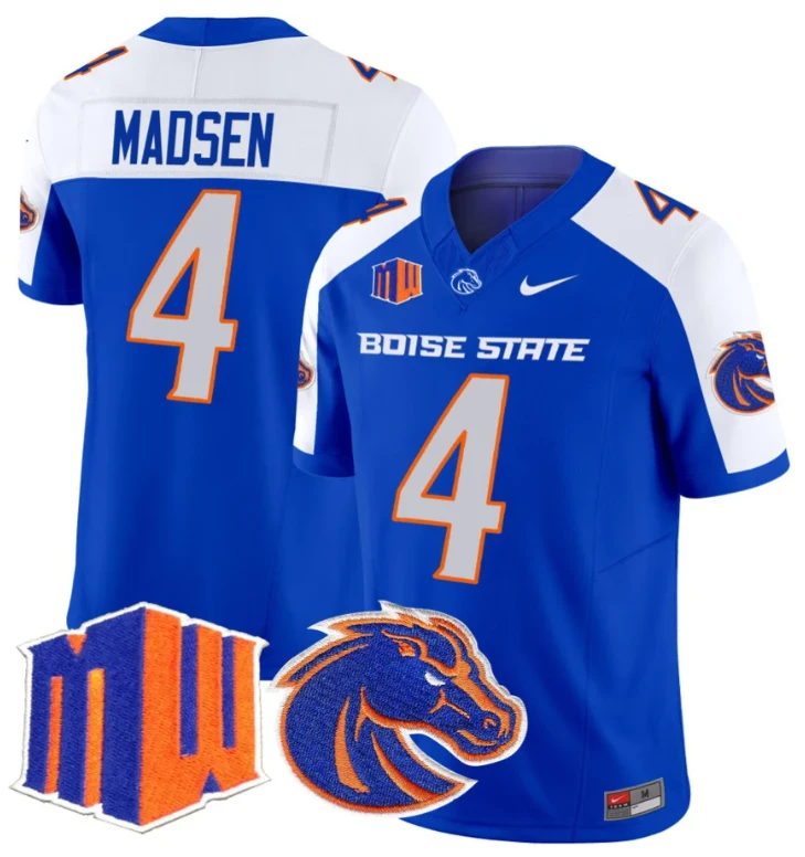 Maddux Madsen Jersey #4 Boise State Broncos Vapor Limited College Football Stitched White by My Store