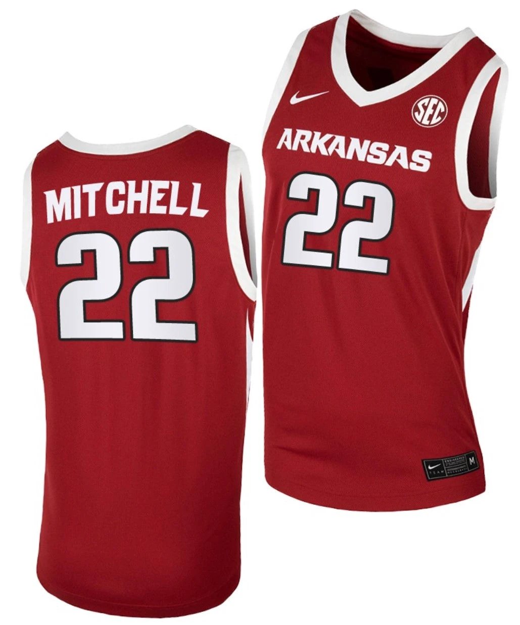 Makhel Mitchell Jersey Arkansas Razorbacks College Basketball 100 Season #22 by My store basketball