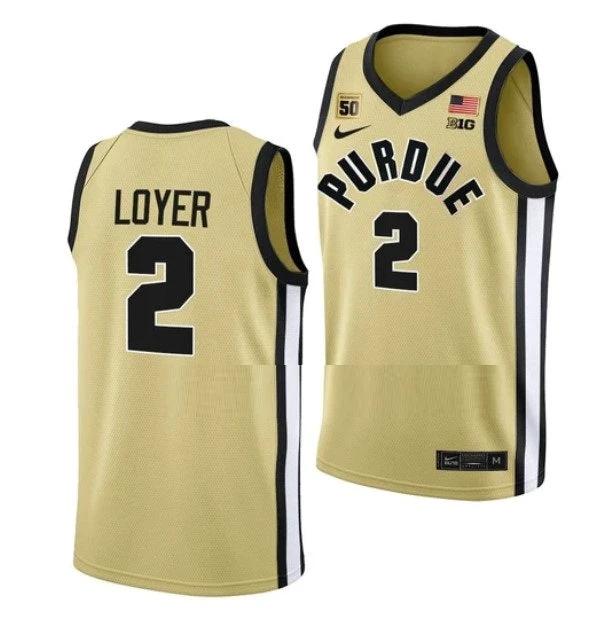 Men's #2 Fletcher Loyer Jersey Purdue Boilermakers College Basketball Jerseys Gold by My store basketball