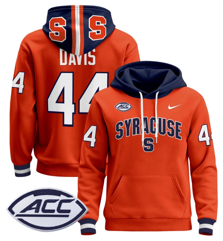 Men's Ernie Davis Hoodie #44 Syracuse Orange 2024 Pullover V2 by Hoodie Pullover