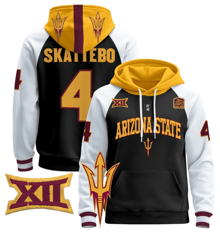 Cam Skattebo Hoodie #4 Arizona State Sun Devils Pullover by Hoodie Pullover