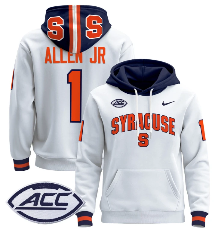 Men's LeQuint Allen Hoodie #1 Syracuse Orange 2024 Pullover V2 by Hoodie Pullover