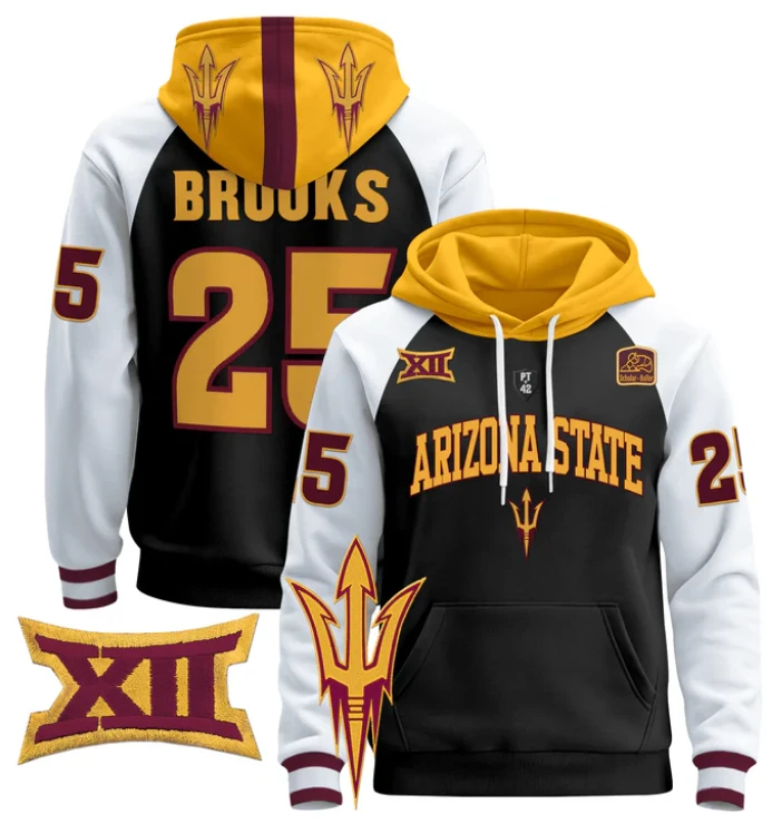 DeCarlos Brooks Hoodie #25 Arizona State Pullover by Hoodie Pullover