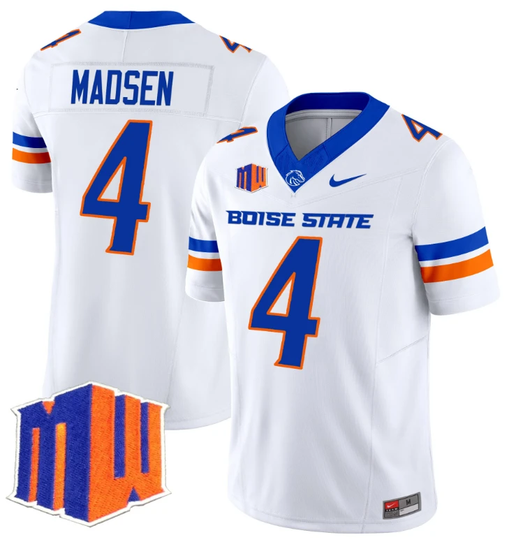 Maddux Madsen Jersey #4 Boise State Broncos Vapor Limited College Football Stitched White by My Store