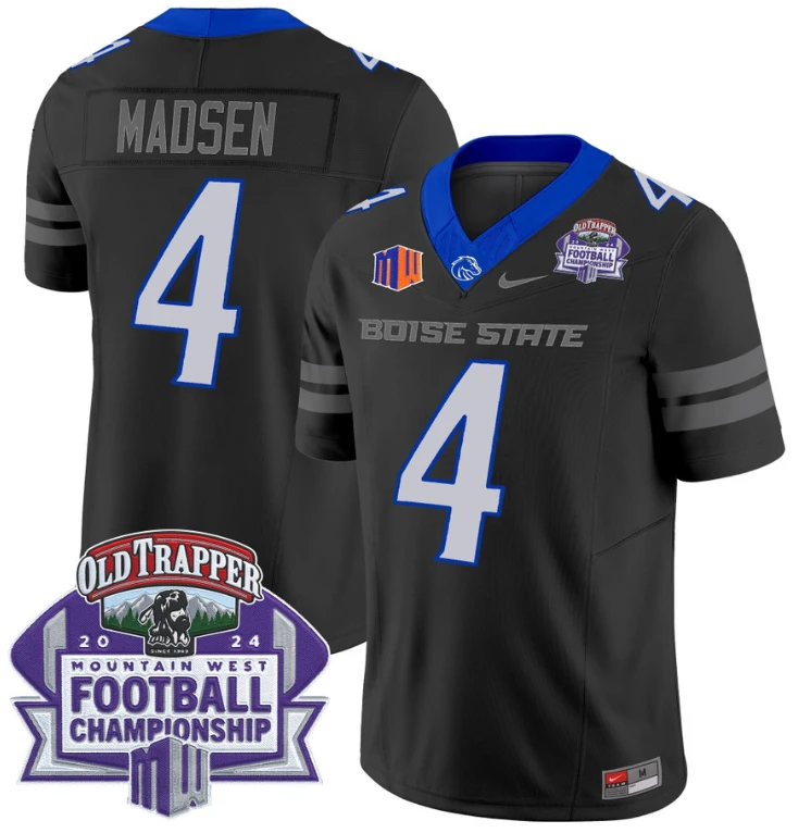 Maddux Madsen Jersey #4 Boise State Broncos 2024 Championship Vapor Black by My Store