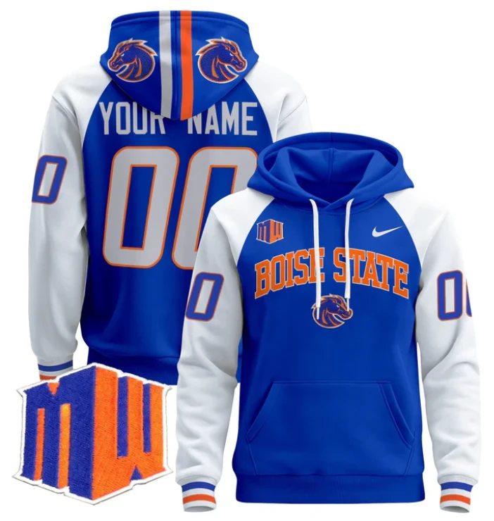 Custom Boise State Broncos Hoodie Name, Number Pullover by Hoodie Pullover