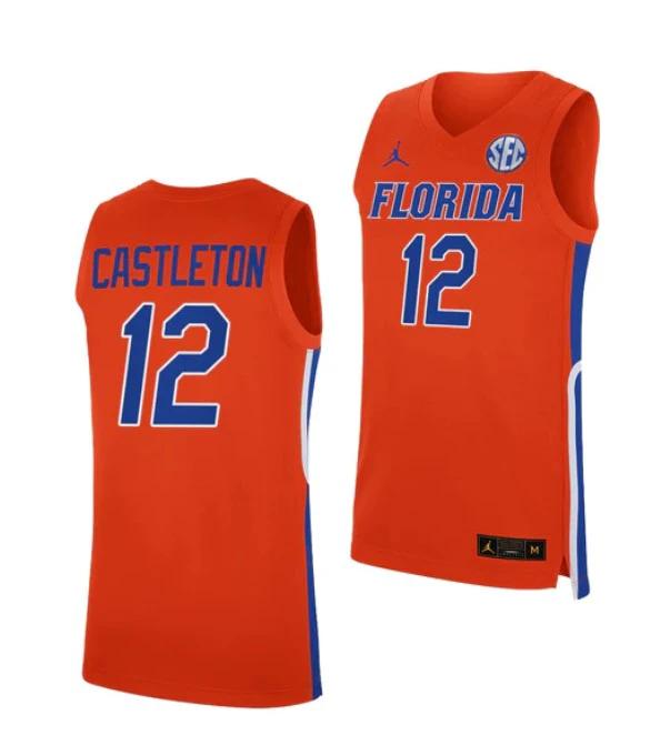 #12 Colin Castleton Jersey Florida Gators College Basketball Jerseys Orange by My store basketball