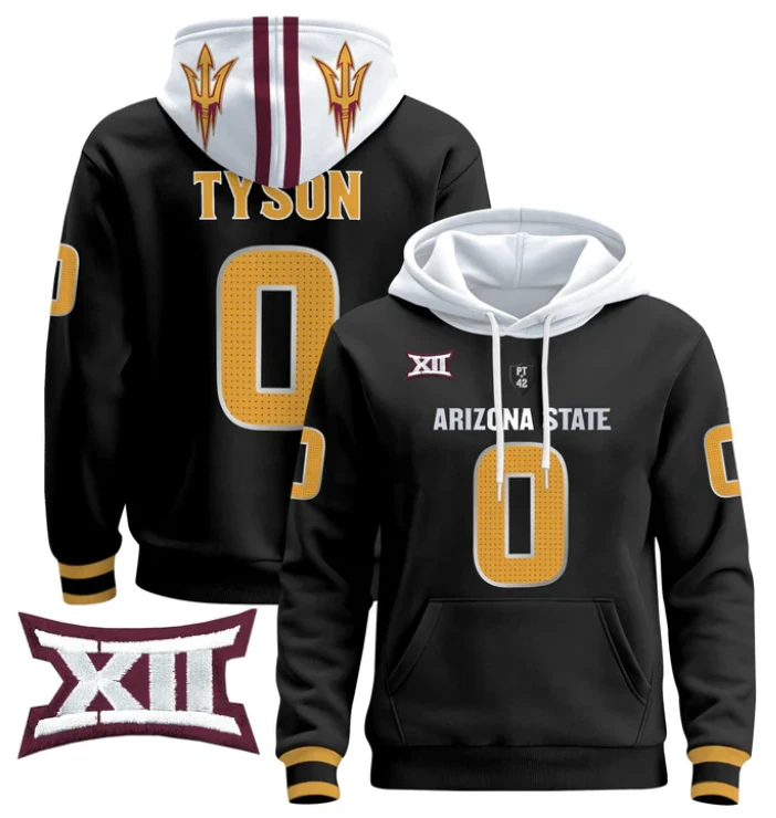 Jordyn Tyson Hoodie #0 Arizona State Pullover Stitched by Hoodie Pullover
