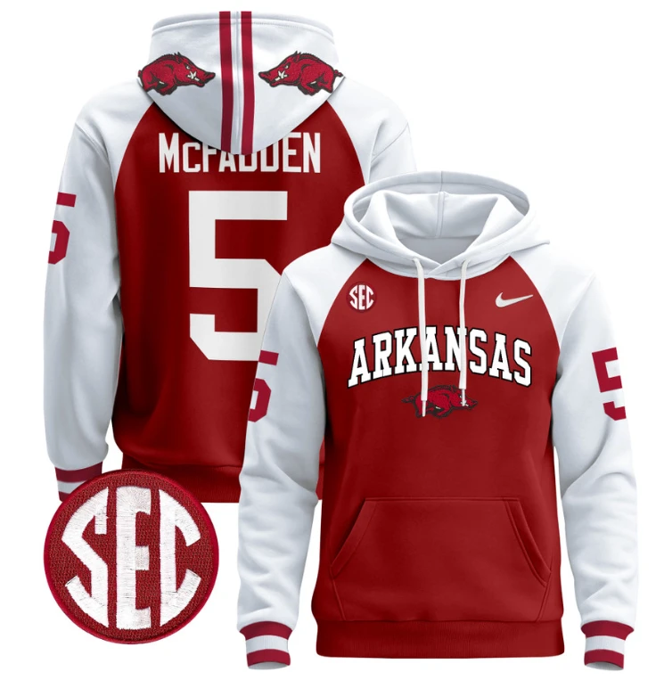 Darren McFadden Hoodie #5 Arkansas Razorbacks Pullover Black Alternate by Hoodie Pullover