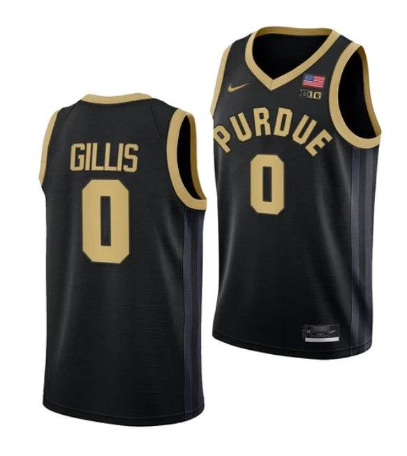 Men's #0 Mason Gillis Jersey Purdue Boilermakers College Basketball Jerseys Black by My store basketball