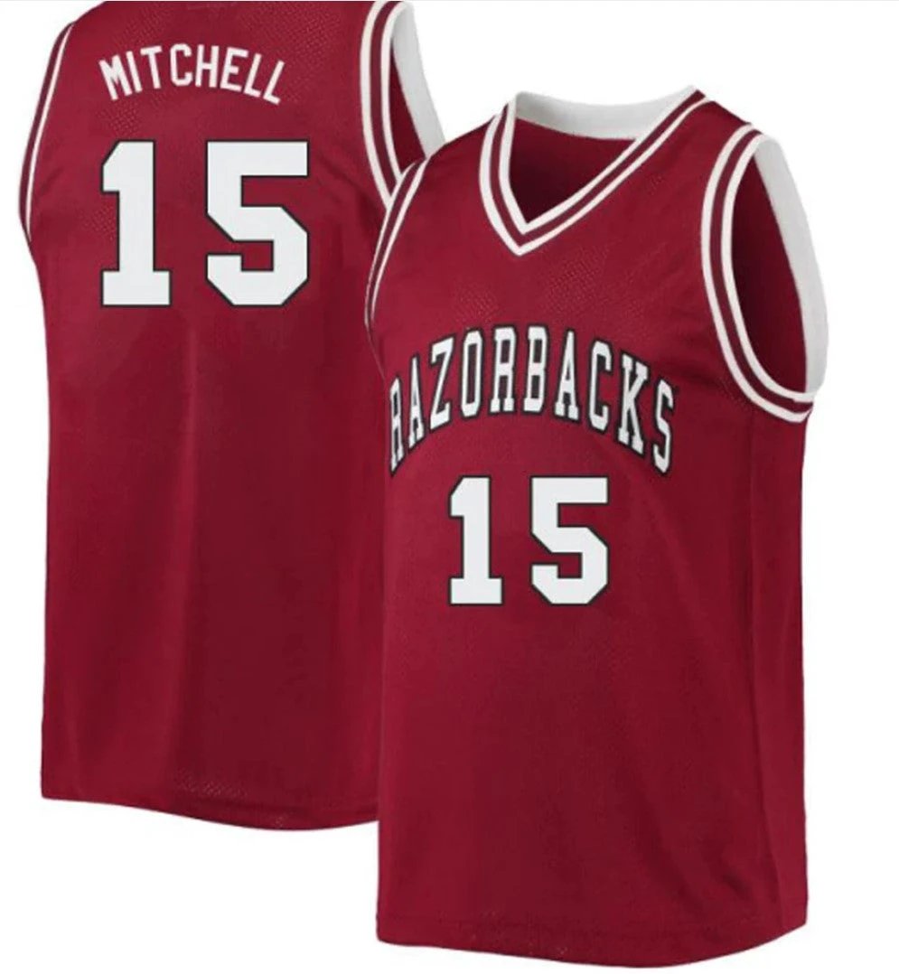 Makhi Mitchell Jersey Arkansas Razorbacks College Basketball 100 Season #15 by My store basketball
