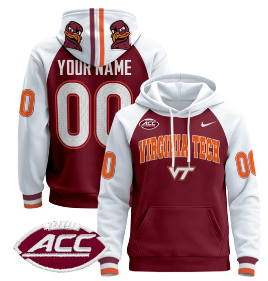 Custom Virginia Tech Hokies Hoodie 2024 Pullover V3 Maroon Alternate by Hoodie Pullover