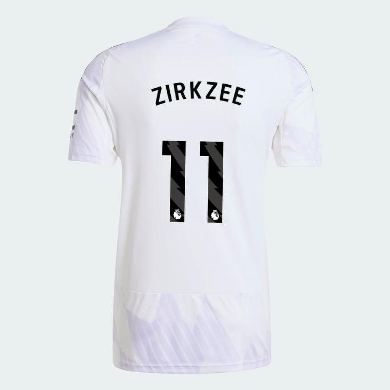 Manchester United 2025-26 Away ZIRKZEE 11 Match Jersey – White by Soccer Jersey