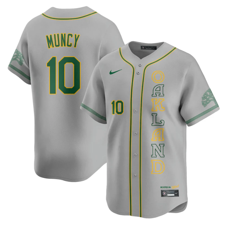 Max Muncy Jersey #10 Oakland Athletics City Connect Concept Stitched Gray by My Store