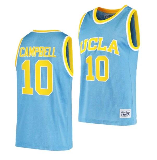 Men's #10 Tyger Campbell Jersey UCLA Bruins College Basketball Jerseys Blue Commenorative by My store basketball