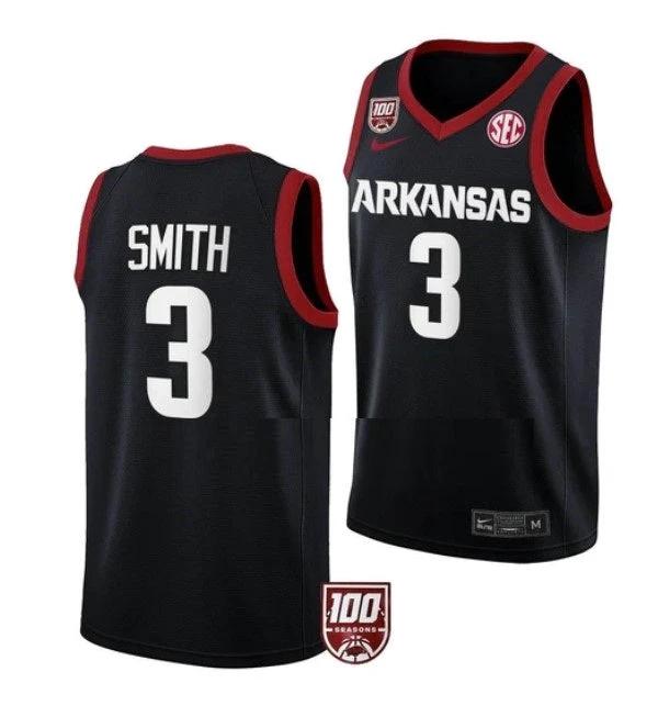 #3 Nick Smith Jersey Arkansas Razorbacks College Basketball Jerseys Black by My store basketball