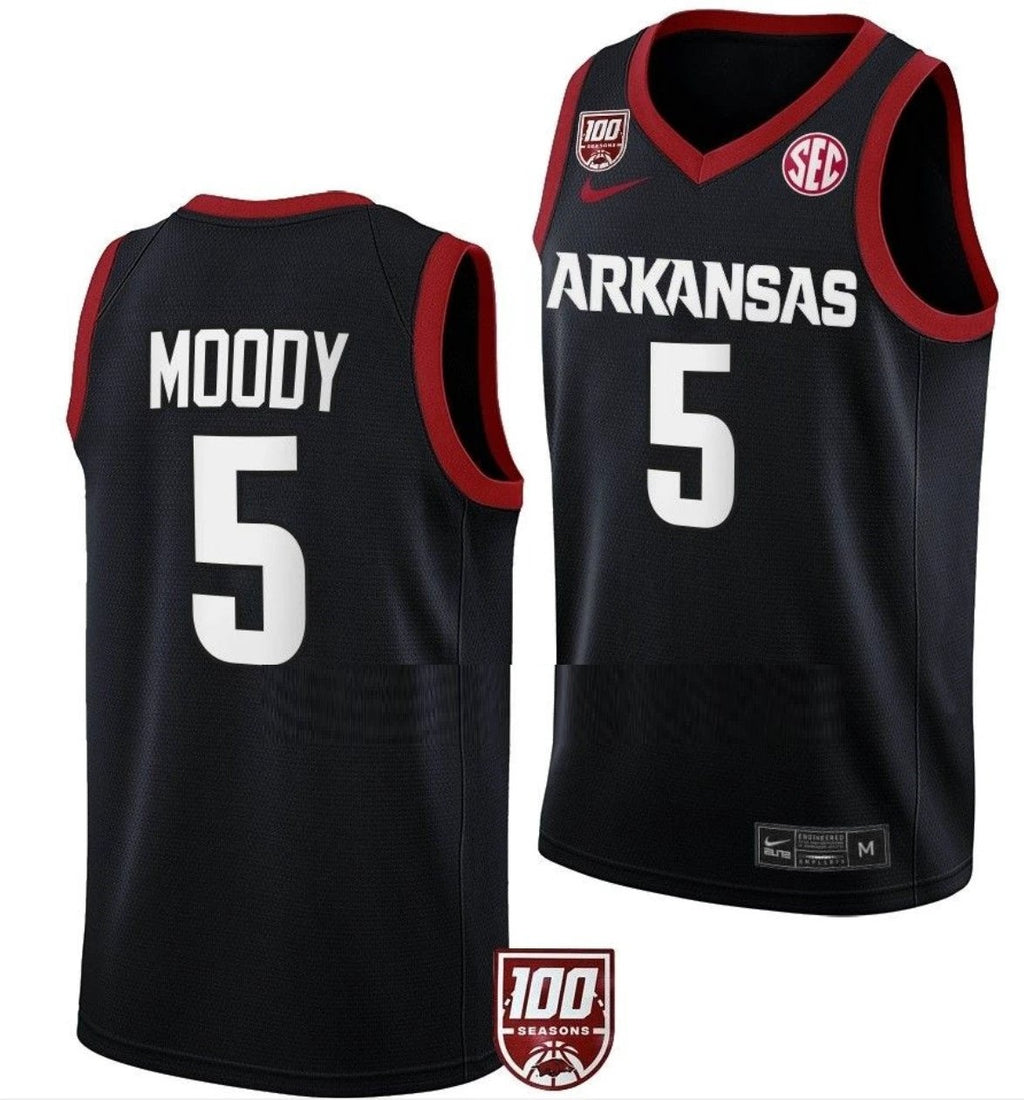 Moses Moody Jersey Arkansas Razorbacks College Basketball 100 Season #5 by My store basketball