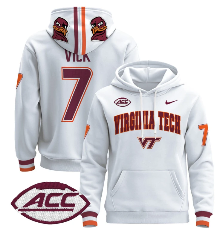 Michael Vick Hoodie #7 Virginia Tech Hokies Pullover by Hoodie Pullover