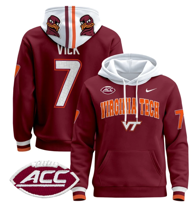 Michael Vick Hoodie #7 Virginia Tech Hokies Pullover by Hoodie Pullover