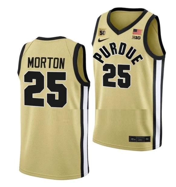 Men's #25 Ethan Morton Jersey Purdue Boilermakers College Basketball Jerseys White 2022 by My store basketball