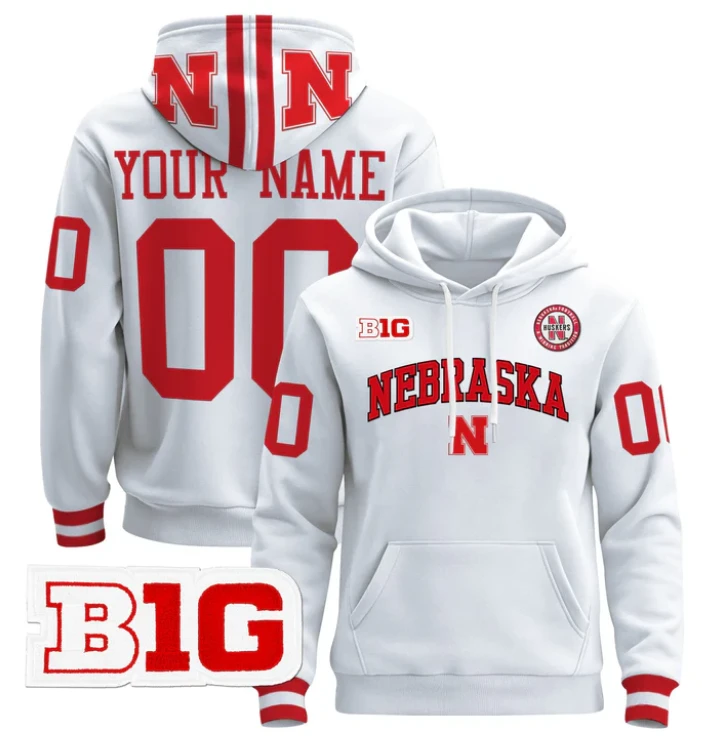 Men's Custom Nebraska Cornhuskers Hoodie Name, Number 2024 Pullover by Hoodie Pullover